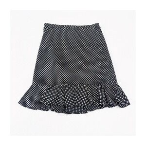 Michael Kors Fringe Skirt Polka Dot B;ack and White SZ 10